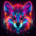 Neon Glowing Fox