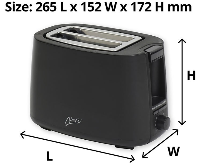 Nero Black Toaster 2 Slice x 6