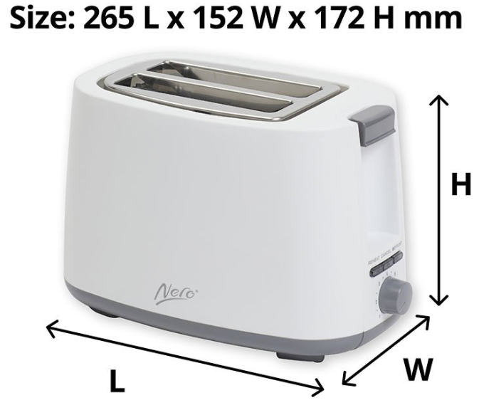 Nero White Toaster 2 Slice x 6