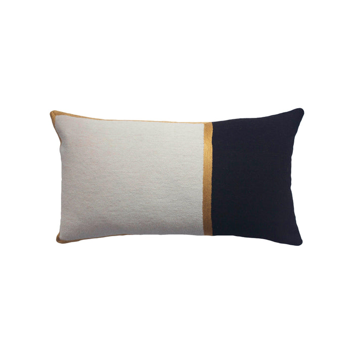 Rugs by Roo | Leah Singh Nicole Ivory/Ebony Pillow-H14NIC06