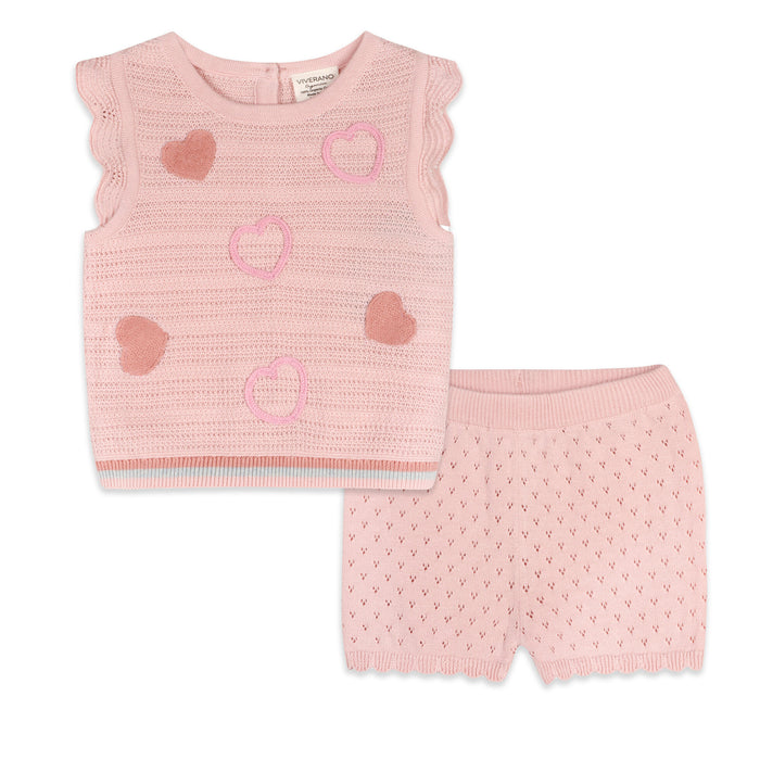 Olivia Hearts Baby Tank & Shorts Set (Organic Cotton)