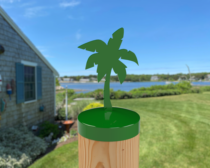 Palm Tree, Round Post Cap (4x4 Round Post Size) - Madison Iron and Wood