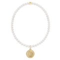 Pearl Blessing Gold Disc Charm