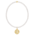 Pearl Protection Gold Disc Charm