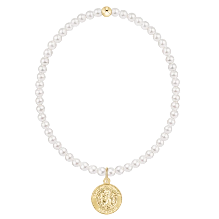 Pearl Protection Gold Disc Charm