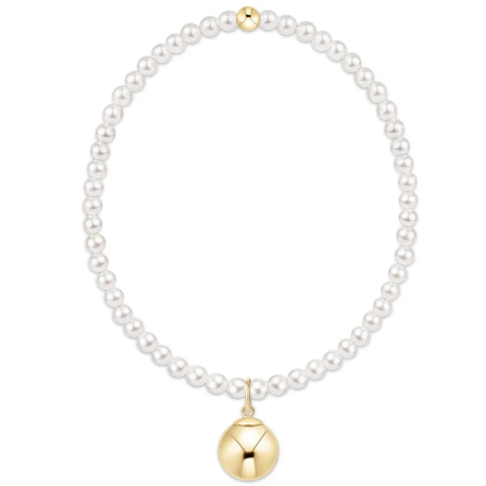 Pearl with Gold Bead Charm