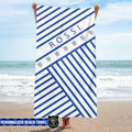 Beach Towel 37" x 74" Personalized Beach Towel - Angled Stripe