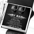 Couple Pendant Necklaces - Her King His Queen Crown Letter Necklaces - For Old School Biker - Gnw26001