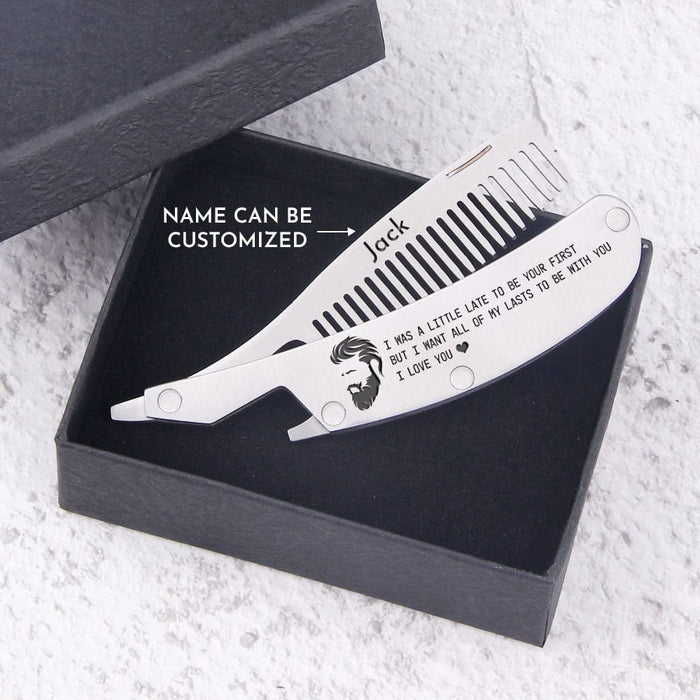 Personalized Folding Comb - To My Bearded Man - All Of My Lasts To Be With You - Gec26001