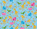 Pillowcase - Fun Flannel- Jungle Animals Aqua