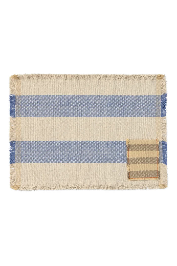 Pocket Blue Handloom Placemats (Set of 2)