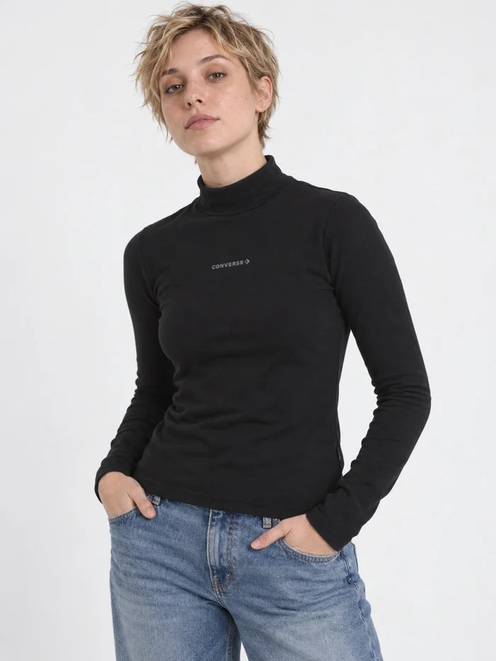 Polera Converse Mujer Turtleneck Negro — vista principal