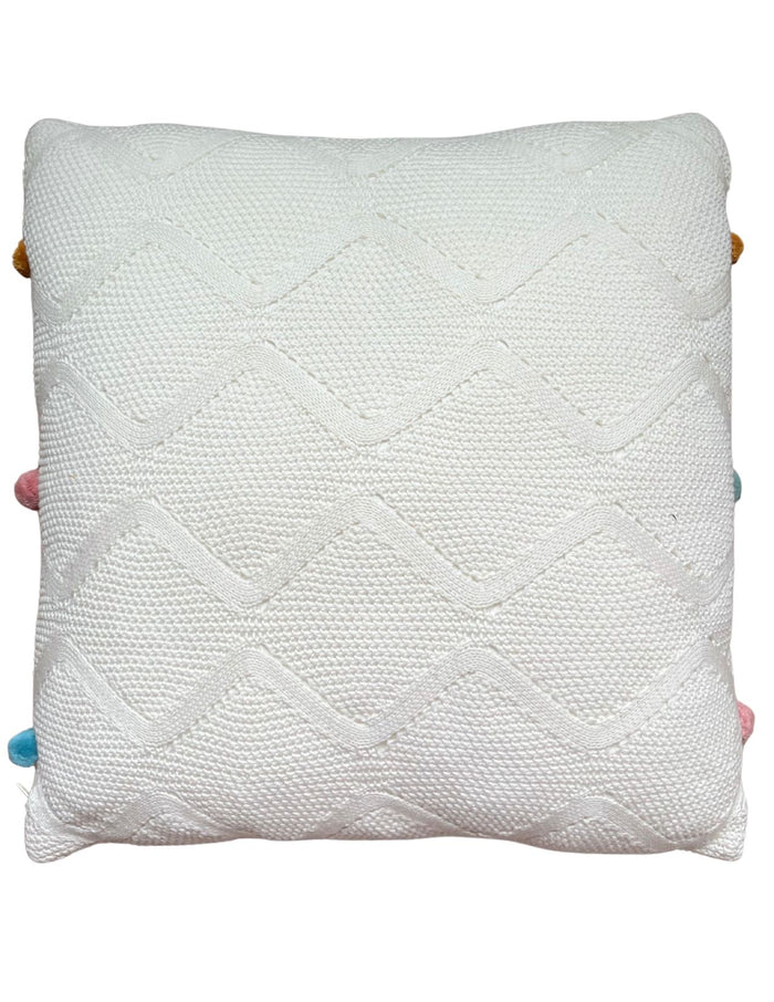 Polka Dot Pom Pom Throw Pillow - Rugs by Roo