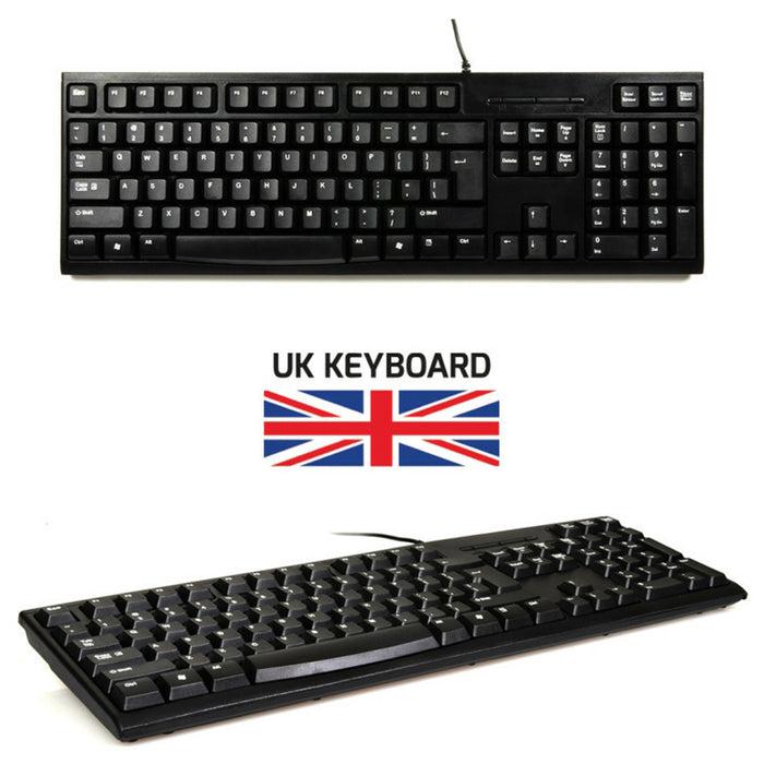 Port Connect Qwerty USB Wired Keyboard & Mouse - Black | 900900-UK from Port Connect - DID Electrical