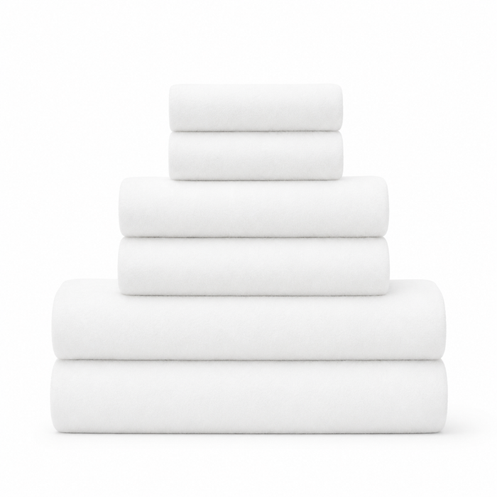 White cotton bath mat folded