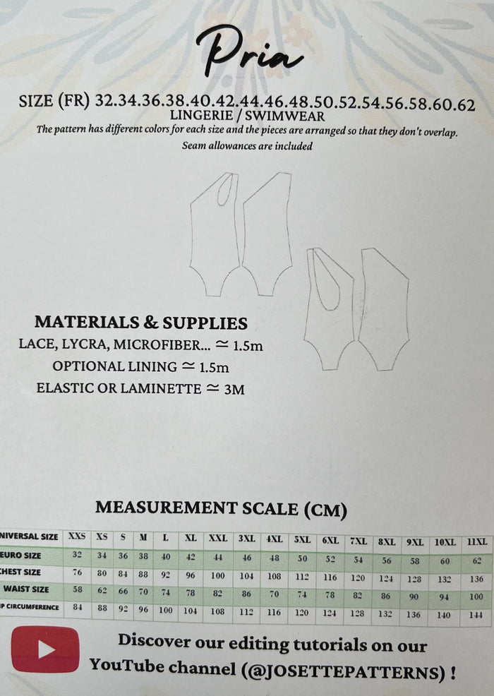 Pria - Womens Swimsuit - Josette Patterns