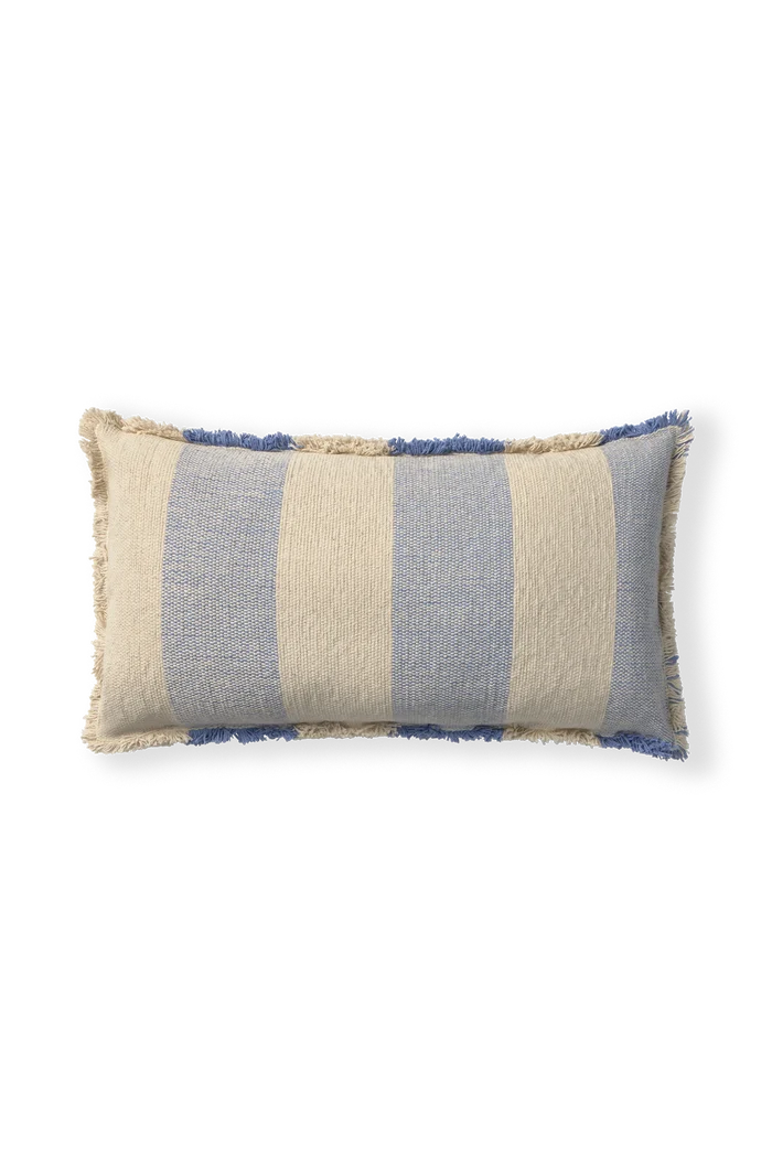 Rectangular Lines Blue Cushion