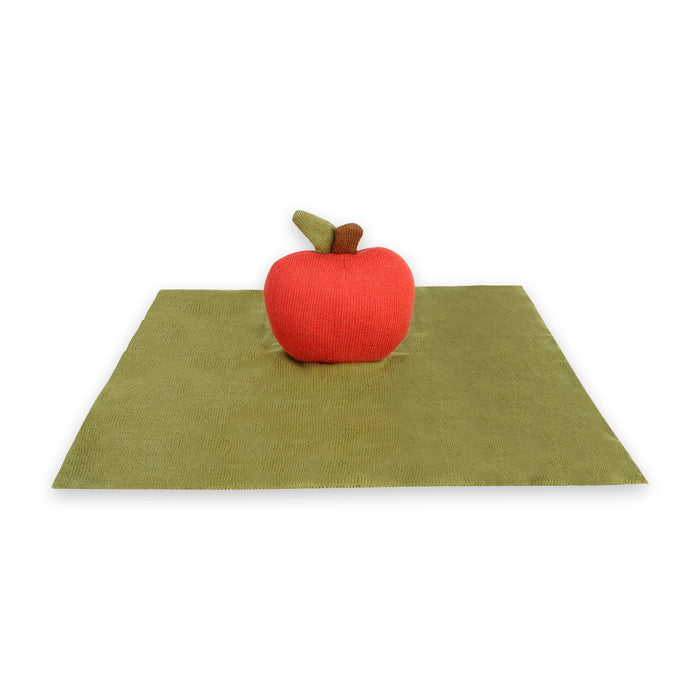 Red Big Apple - Organic Baby Lovey Security Blanket