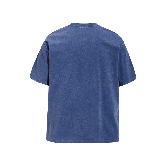 Blue acid wash oversized T-shirt back view
