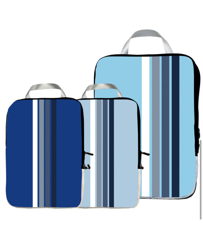 Set of 3 Packing Cubes - Blue Stripe Distressed/seasonal accessories Keep It Striped
