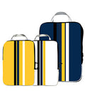 Set of 3 Packing Cubes - Blue, Yellow and White Stripe Distressed/seasonal accessories Keep It Striped