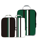 Set of 3 Packing Cubes - Green, White and Black Stripe Distressed/seasonal accessories Keep It Striped