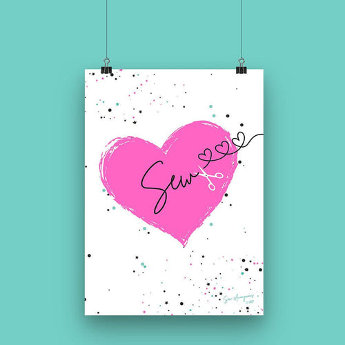 "SEW" Sewing Themed A4 Print - Sew Anonymous - Simplifi Fabric