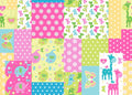 Single Layer Flannel Blanket - Fun Flannel- Baby Patch Pastel Multi
