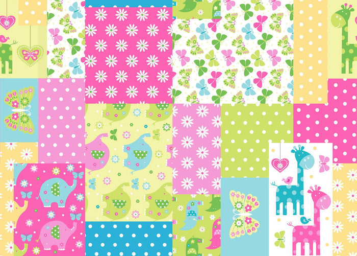 Single Layer Flannel Blanket - Fun Flannel- Baby Patch Pastel Multi