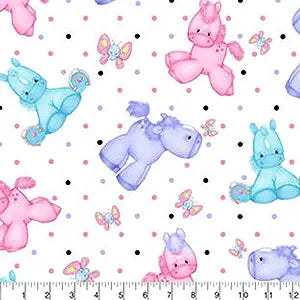 Single Layer Flannel Blanket - Ponies White Comfy Flannel