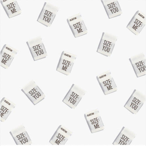 "SIZE: ME/YOU" Reversible Woven Label Pack - Kylie And The Machine - Simplifi Fabric