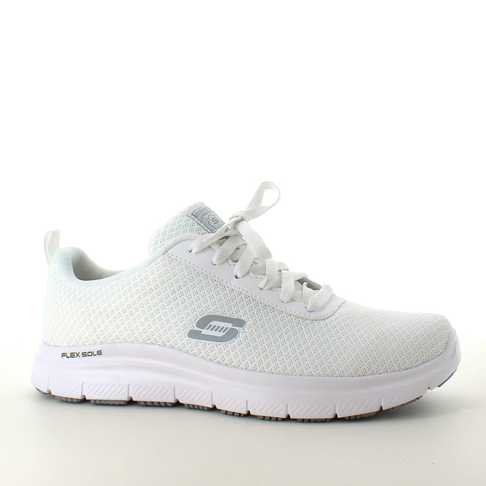 Skechers Work i vitt med andningsbart material