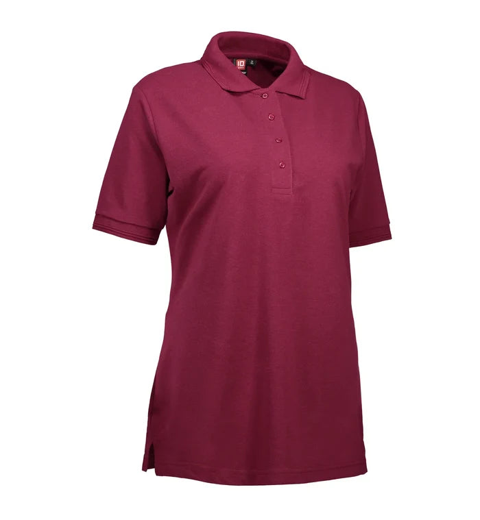 Slitstark dam polo-t-shirt i bordeaux