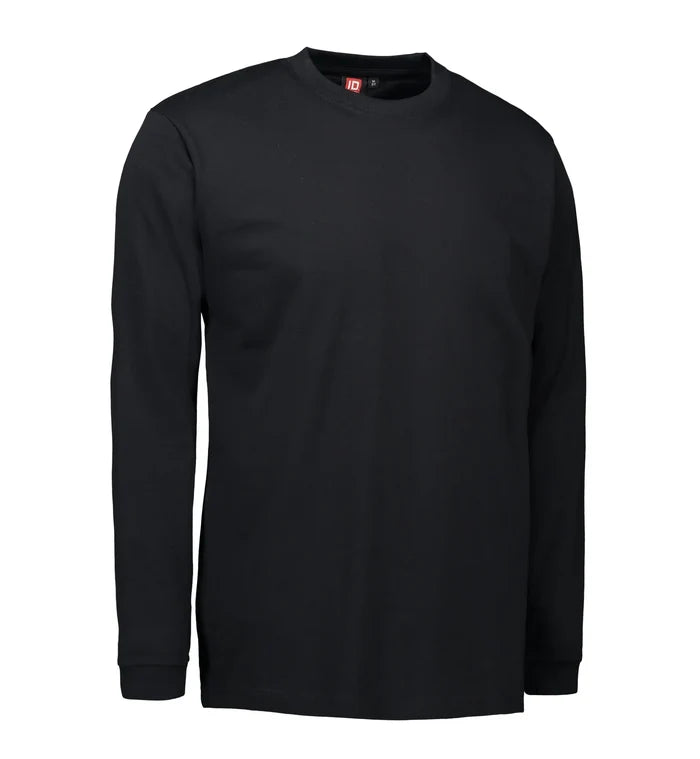 Slitstark långärmad t-shirt för herr i svart
