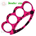 Small Fat Boy Knuckles Ladies Heavy Duty Belt Buckle & Paperweight - Pink Splatter