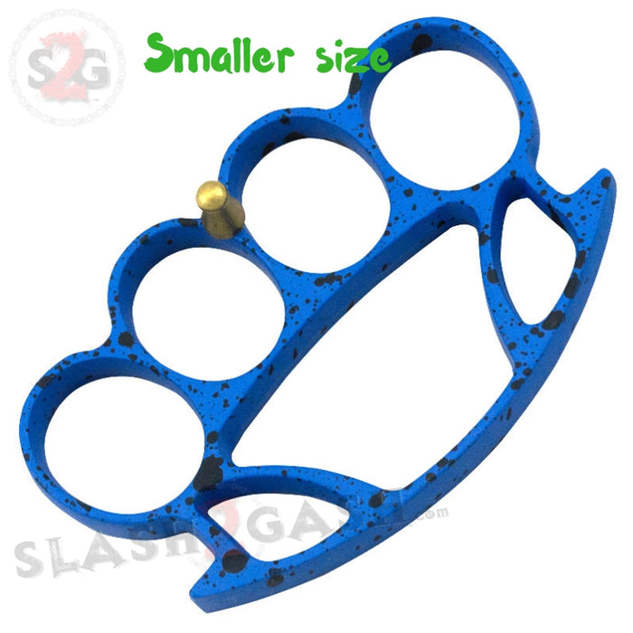 Small Hercules Knuckles Heavy Duty Belt Buckle & Paperweight - Blue Splatter