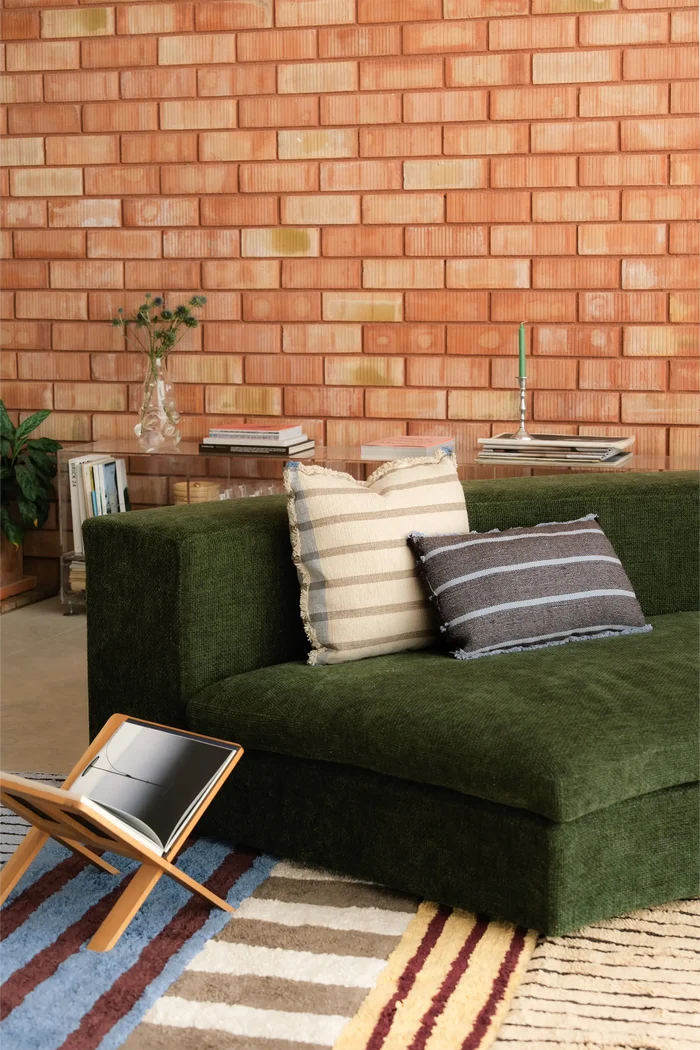 Square Lines Brown Cushion