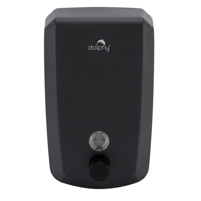 Stainless steel liquid soap dispenser in black, 1 litre wall mounted