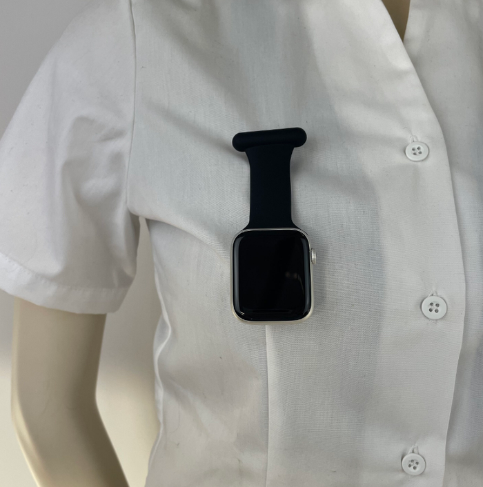 Svart silikonarmband till Apple Watch för sjukvården
