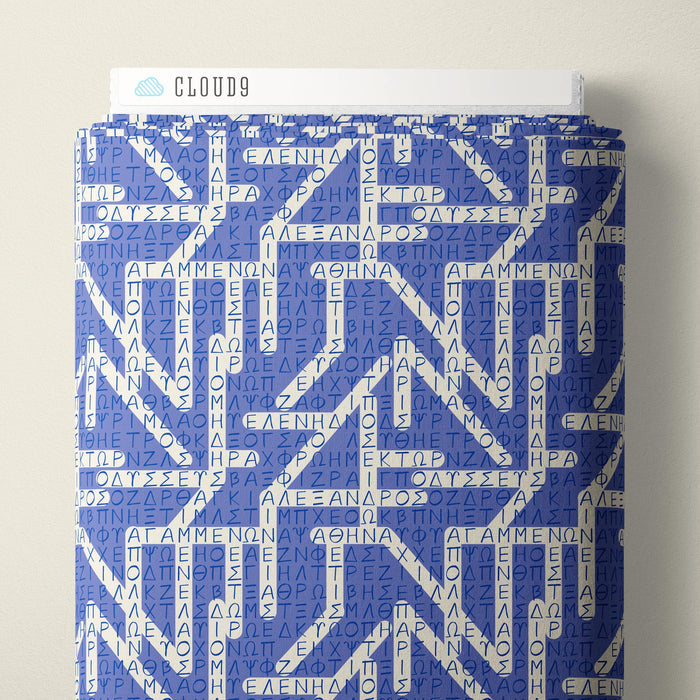 The Iliad Word Search - Blue - The Iliad - Aidi Riera - Cloud 9 Fabrics - Poplin - Simplifi Fabric