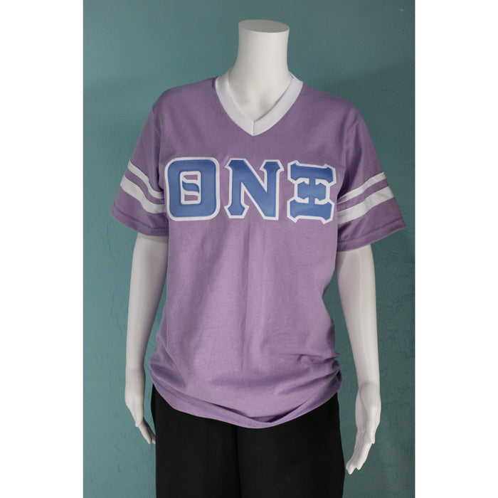 Theta Nu Xi Striped V-Neck
