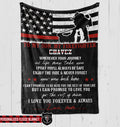 Fleece Blanket 60" x 80" - BEST SELLER Personalized Fleece Blanket - To My Son - My Firefighter