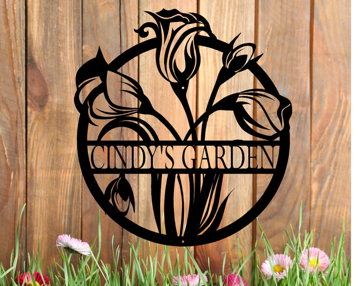 Tulip Personalized Metal sign - Madison Iron and Wood