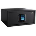 Ultra SmartVault in-room hotel safe in black steel with digital keypad and display