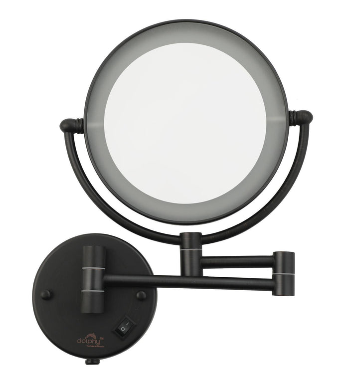 Wall mounted hotel mirror with LED Black