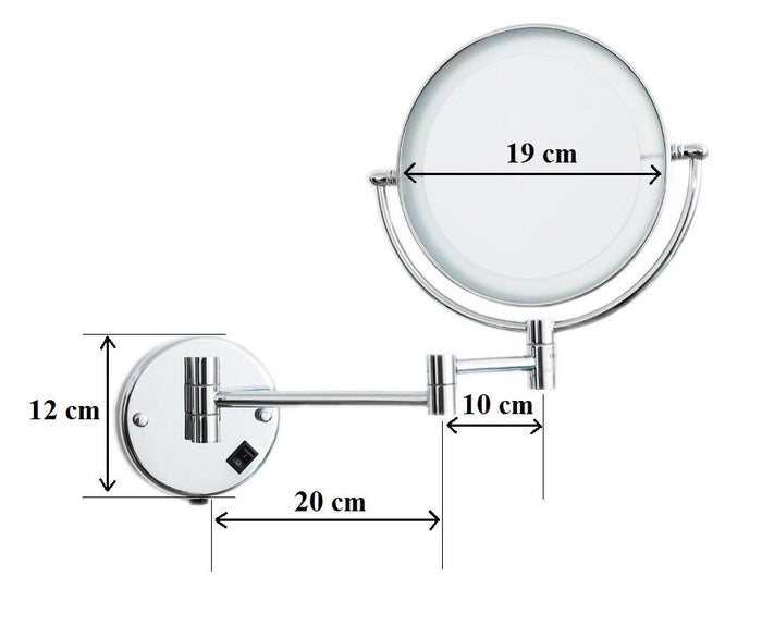 Wall mounted hotel mirror with LED light