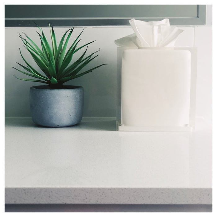 White Tissue Box Cover
