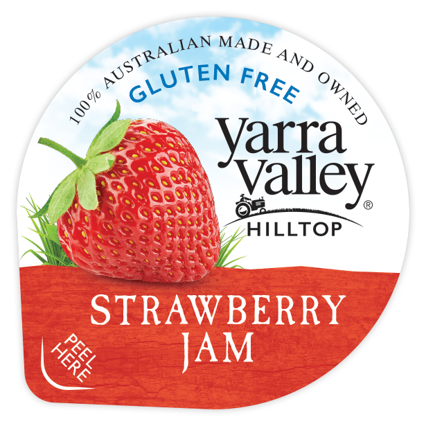 Yarra Valley Hilltop Gluten Free Strawberry Jam 16g Portion Control