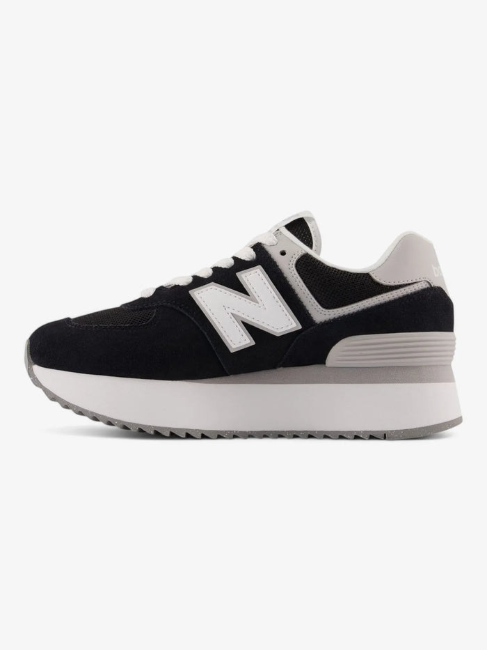Zapatillas New Balance 574+ Mujer Negro Gris Blanco