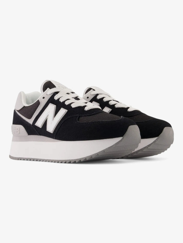 Zapatillas New Balance 574+ Mujer Negro Gris Blanco